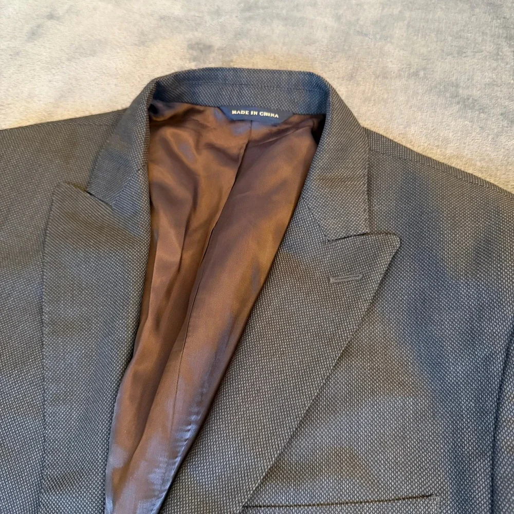 Banana Republic Tailored Fit Men's Blazer 40R‎ Grey Herringbone Business Casual